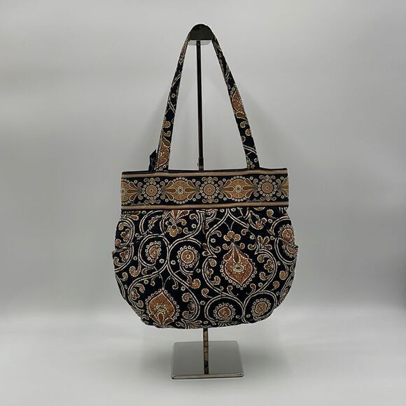 Vera Bradley Morgan bag in caffe latte, brown & black Vera Bradley shoulder bag - Picture 1 of 11